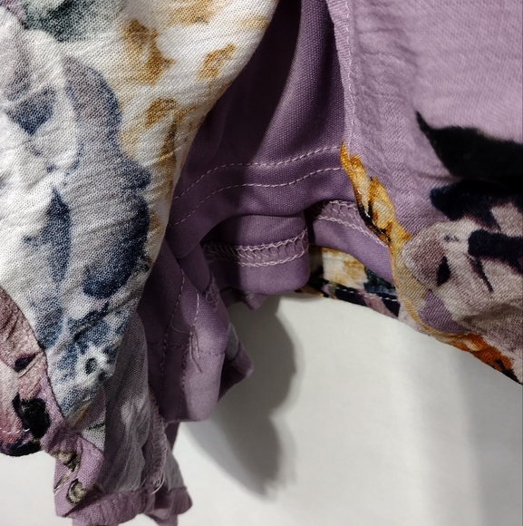 NWT Blu Pepper Floral Romper Women's L Purple Boho Retro Cottagecore Peasant - Picture 8 of 10